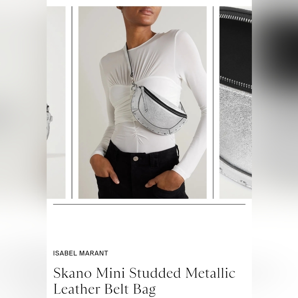 Isabel Marant Mini Skano Studded Metallic Leather Belt Bag Sold At Revolve